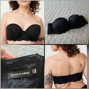 Torrid Bombshell Everyday Strapless Bra Size 48B Black